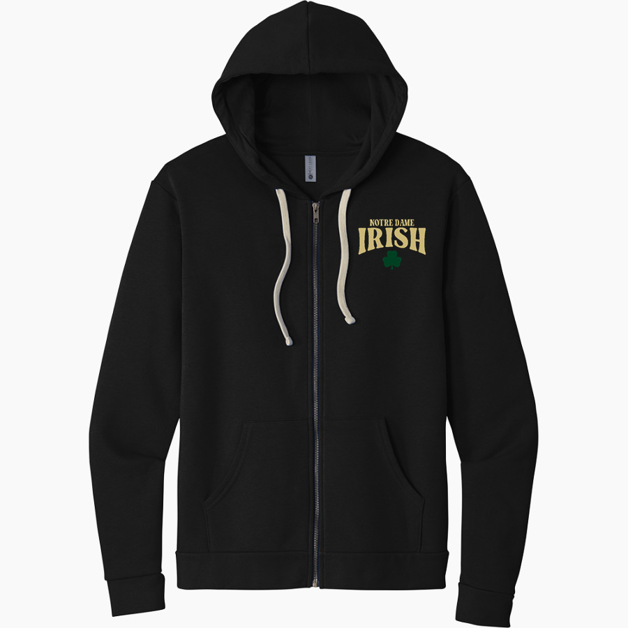 Notre Dame Irish <span class="pdp-name-mascot">Notre Dame Irish</span> Next Level Apparel Unisex Santa Cruz Zip Hoodie