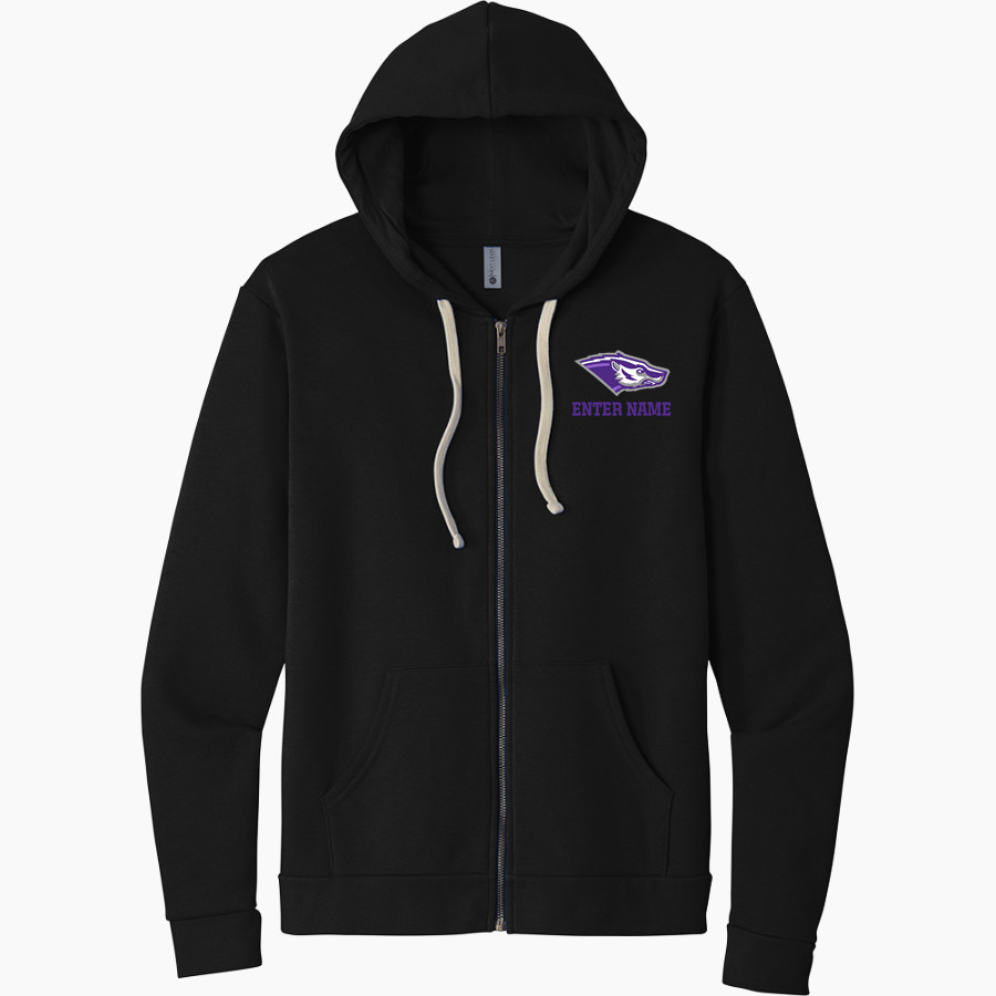 Spring Hill Badgers <span class="pdp-name-mascot">Spring Hill Badgers</span> Next Level Apparel Unisex Santa Cruz Zip Hoodie