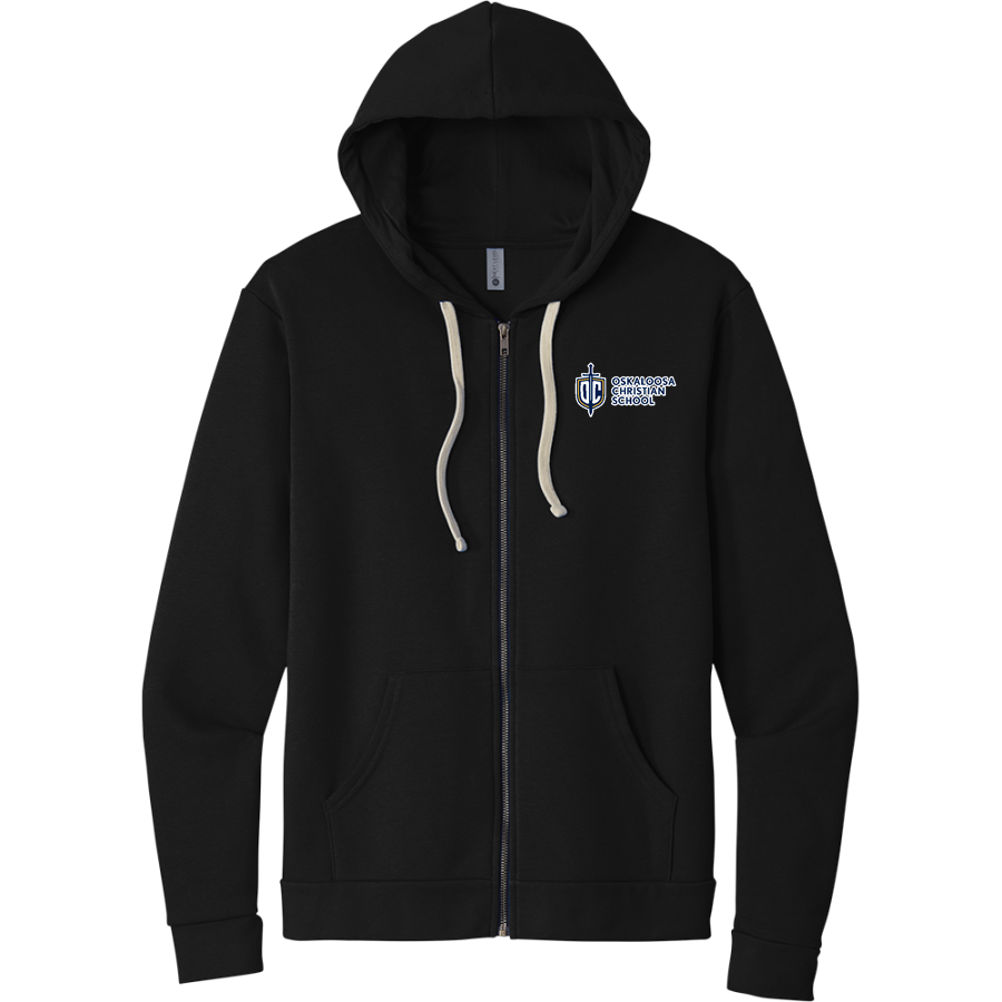 Oskaloosa Christian School Crusaders <span class="pdp-name-mascot">OSKALOOSA CHRISTIAN SCHOOL Crusaders</span> Next Level Apparel Unisex Santa Cruz Zip Hoodie