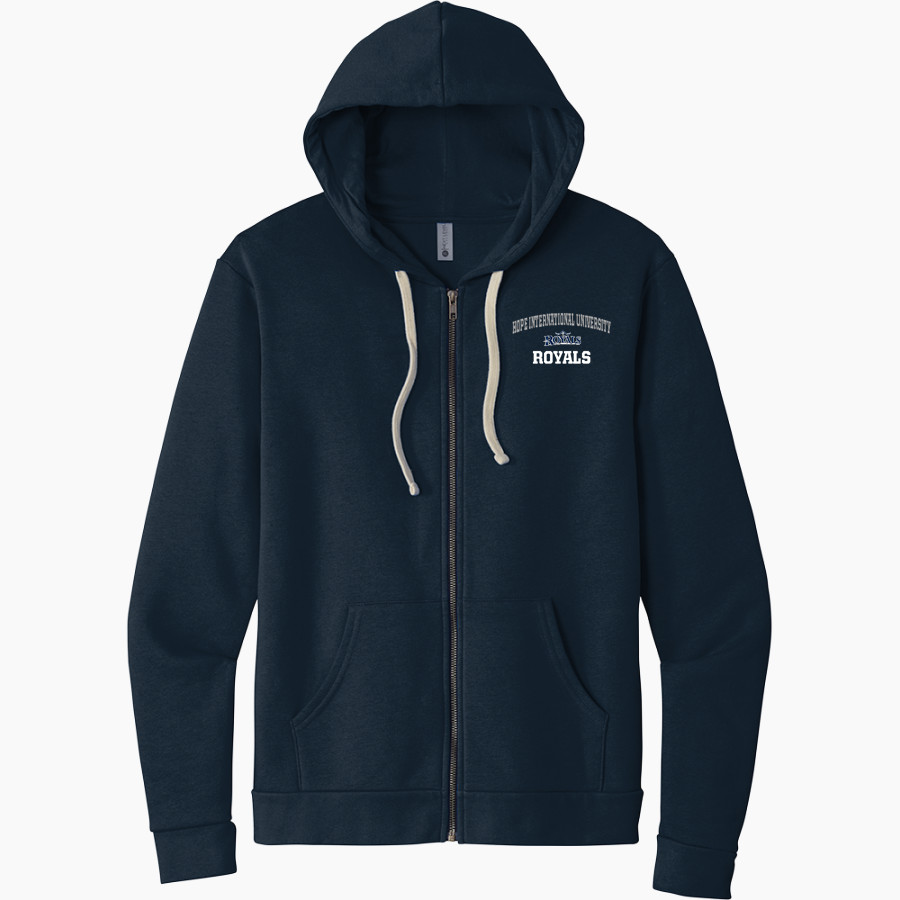 Hope International University <span class="pdp-name-mascot">Hope International University Royals</span> Next Level Apparel Unisex Santa Cruz Zip Hoodie