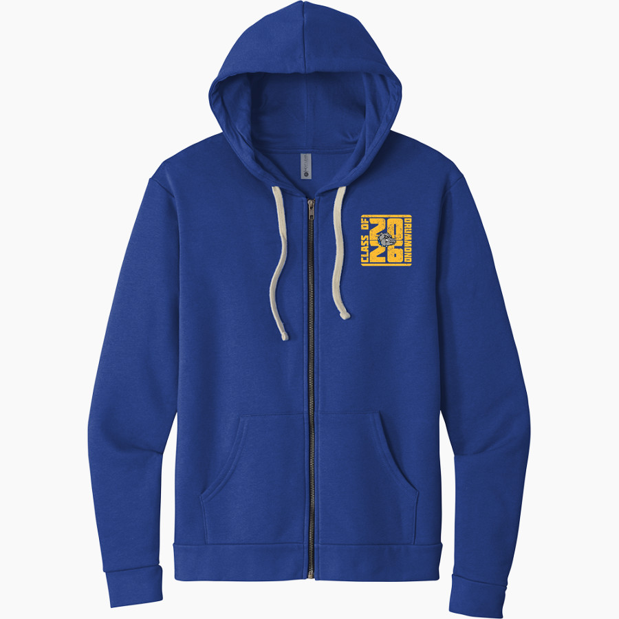 Drummond Bulldogs Next Level Apparel Unisex Santa Cruz Zip Hoodie