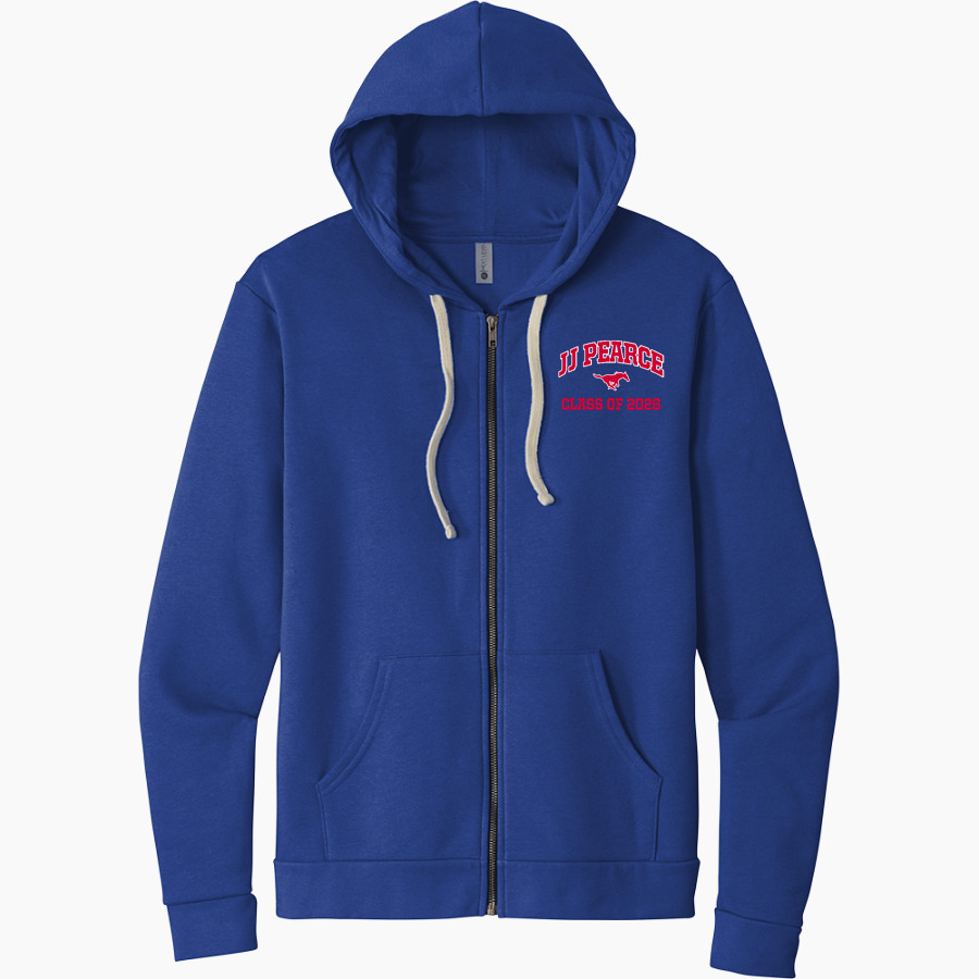 JJ PEARCE HIGH SCHOOL MUSTANGS Next Level Apparel Unisex Santa Cruz Zip Hoodie