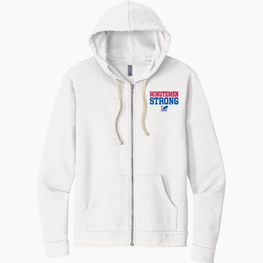 MILL RIVER UNION HIGH SCHOOL MINUTEMEN Next Level Apparel Unisex Santa Cruz Zip Hoodie
