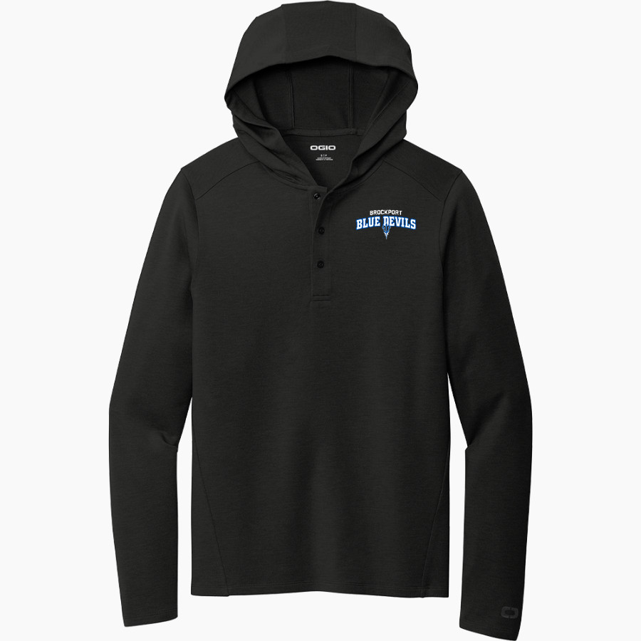 BROCKPORT BLUE DEVILS The Official Online Store <span class="pdp-name-mascot">BROCKPORT BLUE DEVILS</span> OGIO Luuma Flex Long Sleeve Hooded Henley