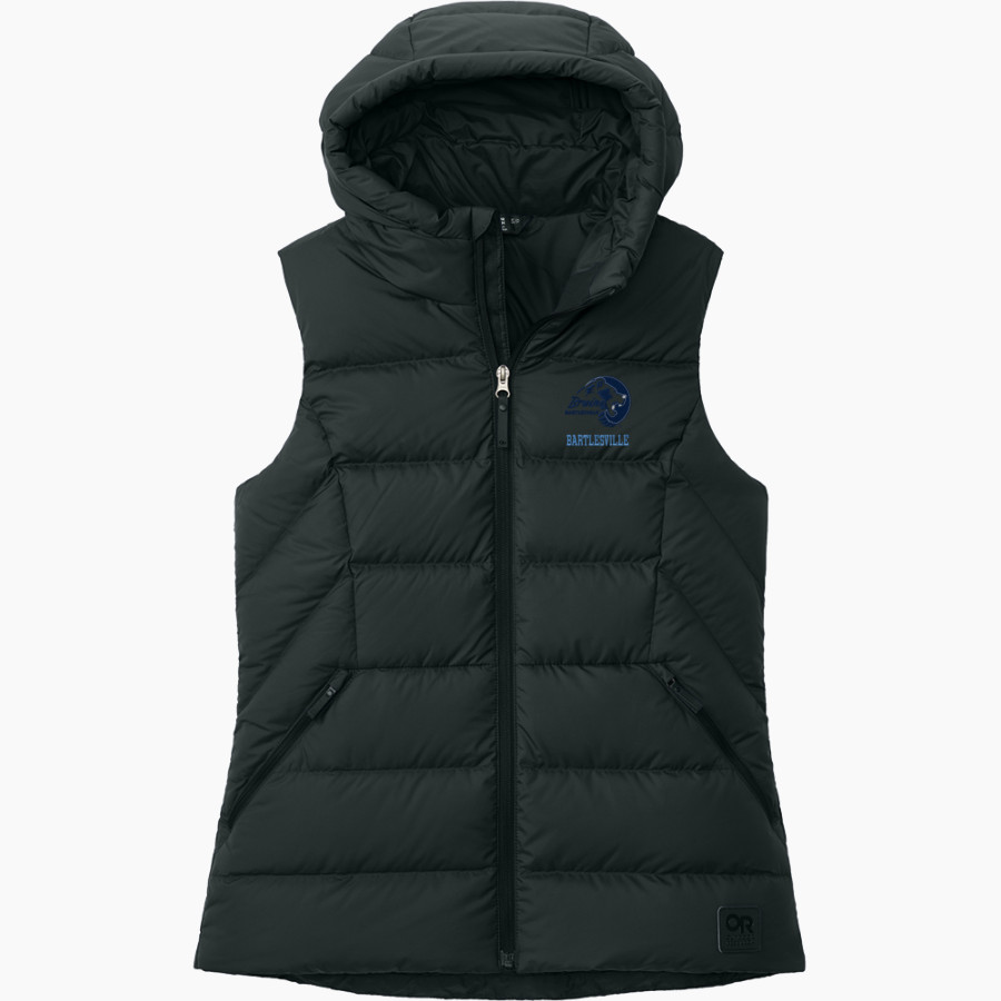 BARTLESVILLE HIGH SCHOOL BRUINS <span class="pdp-name-mascot">BARTLESVILLE BRUINS</span> Outdoor Research Women's Coldsnap Hooded Down Vest