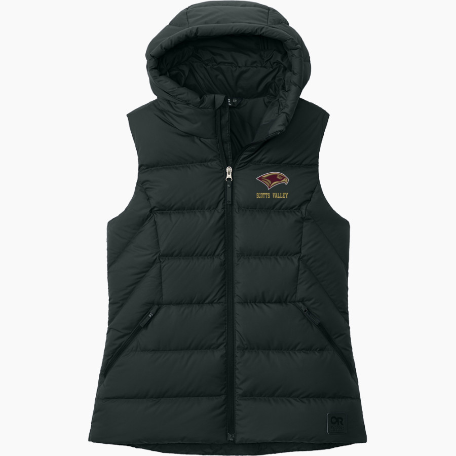 Scotts Valley Falcons Outdoor Research Women's Coldsnap Hooded Down Vest