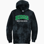 BIGGS HIGH SCHOOL WOLVERINES <span class="pdp-name-mascot">BIGGS WOLVERINES</span> Port & Company Men's Crystal Tie-Dye Pullover Hoodie Front Thumbnail