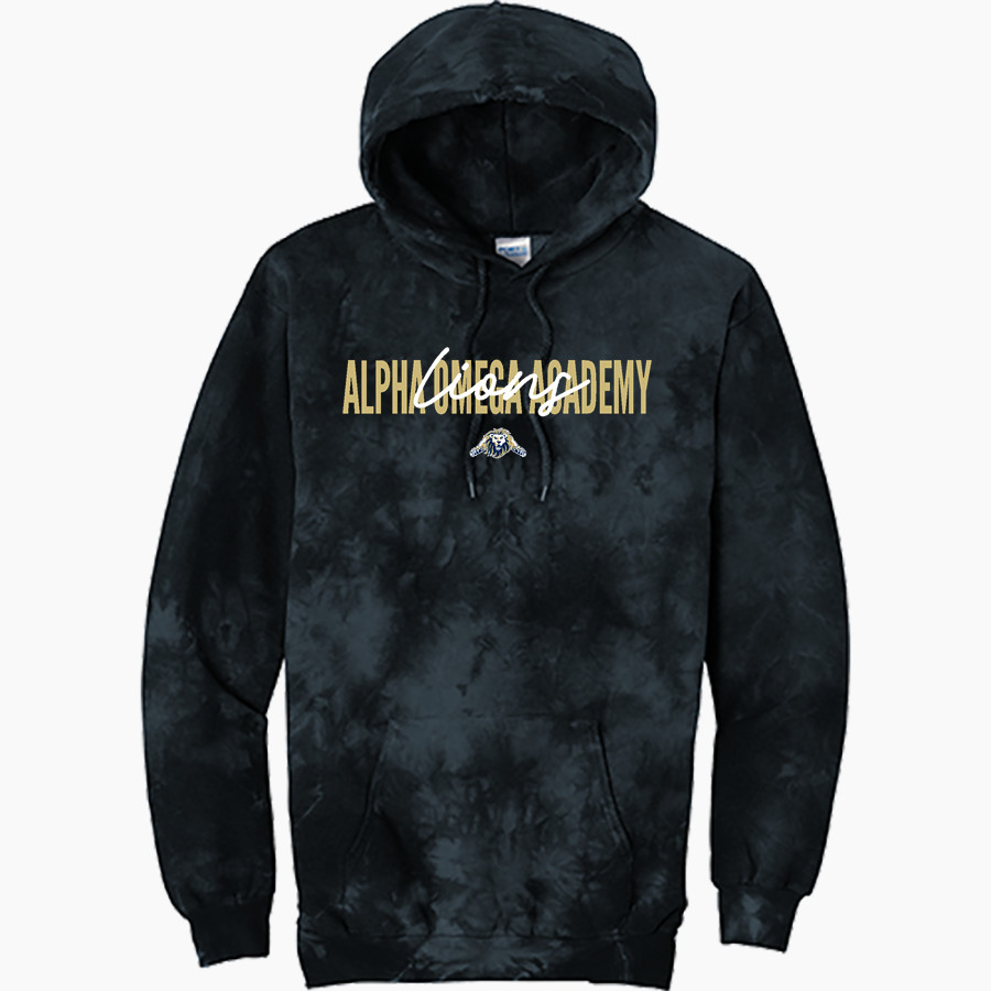 ALPHA OMEGA ACADEMY LIONS <span class="pdp-name-mascot">ALPHA OMEGA ACADEMY LIONS</span> Port & Company Men's Crystal Tie-Dye Pullover Hoodie