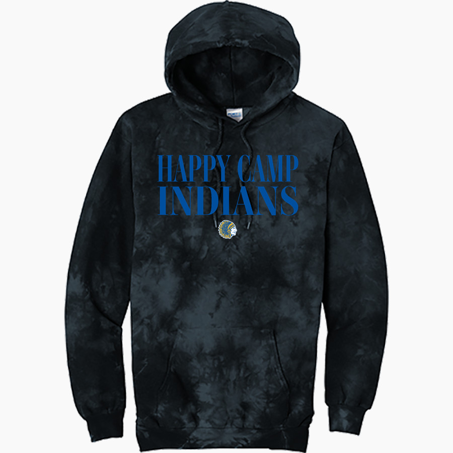 HAPPY CAMP HIGH SCHOOL INDIANS <span class="pdp-name-mascot">HAPPY CAMP INDIANS</span> Port & Company Men's Crystal Tie-Dye Pullover Hoodie