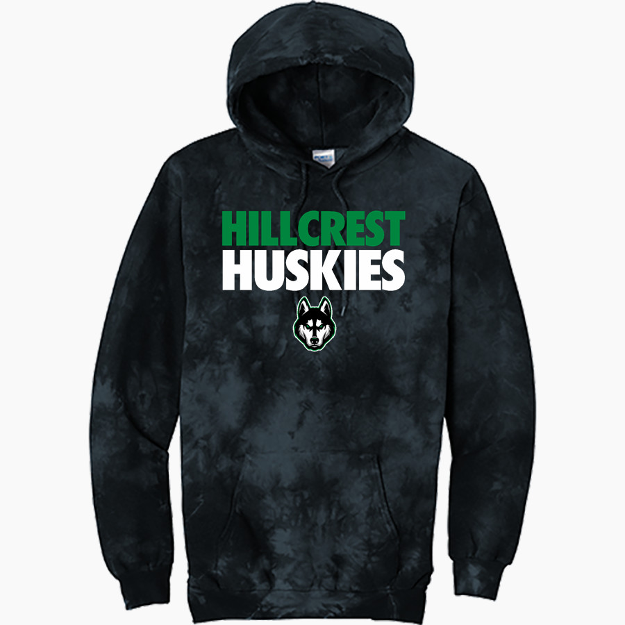 HILLCREST HIGH SCHOOL HUSKIES <span class="pdp-name-mascot">HILLCREST HUSKIES</span> Port & Company Men's Crystal Tie-Dye Pullover Hoodie