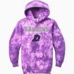 DARLINGTON HIGH SCHOOL FALCONS Port & Company Youth Crystal Tie-Dye Pullover Hoodie Front Thumbnail