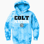 Carson Colts Port & Company Youth Crystal Tie-Dye Pullover Hoodie Front Thumbnail