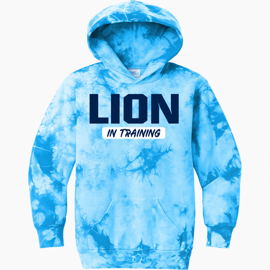 James Island Christian LIONS official sideline store Port & Company Youth Crystal Tie-Dye Pullover Hoodie