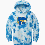 COLUMBIA HIGH SCHOOL WILDCATS <span class="pdp-name-mascot">COLUMBIA WILDCATS</span> Port & Company Youth Crystal Tie-Dye Pullover Hoodie Front Thumbnail