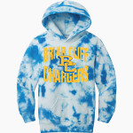 BRIAR CLIFF Chargers <span class="pdp-name-mascot">BRIAR CLIFF Chargers</span> Port & Company Youth Crystal Tie-Dye Pullover Hoodie Front Thumbnail