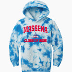 Massena Red Raiders <span class="pdp-name-mascot">Massena Raiders</span> Port & Company Youth Crystal Tie-Dye Pullover Hoodie Front Thumbnail