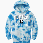 Porter Pandas official sideline store <span class="pdp-name-mascot">Porter Elementary School Pandas</span> Port & Company Youth Crystal Tie-Dye Pullover Hoodie Front Thumbnail