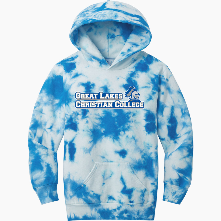 GLCC Crusaders <span class="pdp-name-mascot">Great Lakes Christian College Crusaders</span> Port & Company Youth Crystal Tie-Dye Pullover Hoodie