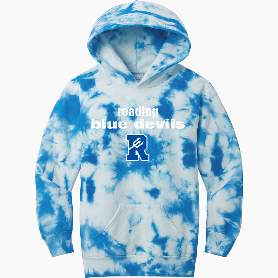 READING SENIOR HIGH SCHOOL BLUE DEVILS <span class="pdp-name-mascot">READING BLUE DEVILS</span> Port & Company Youth Crystal Tie-Dye Pullover Hoodie