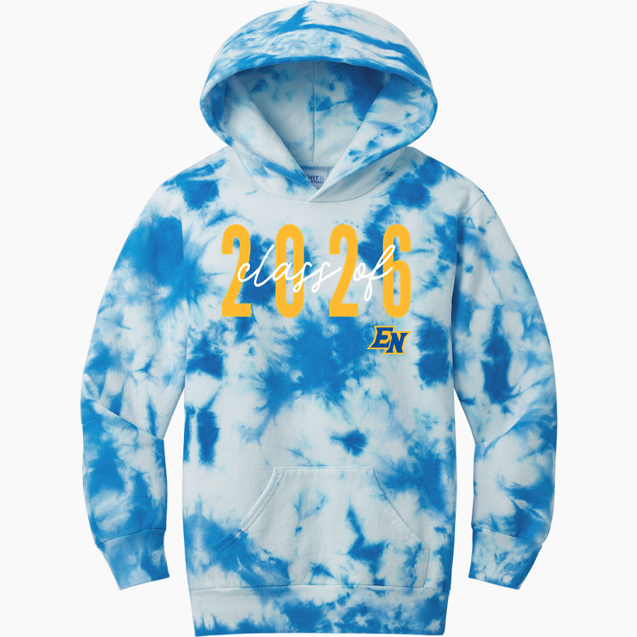 EAST NOBLE HIGH SCHOOL KNIGHTS <span class="pdp-name-mascot">EAST NOBLE KNIGHTS</span> Port & Company Youth Crystal Tie-Dye Pullover Hoodie
