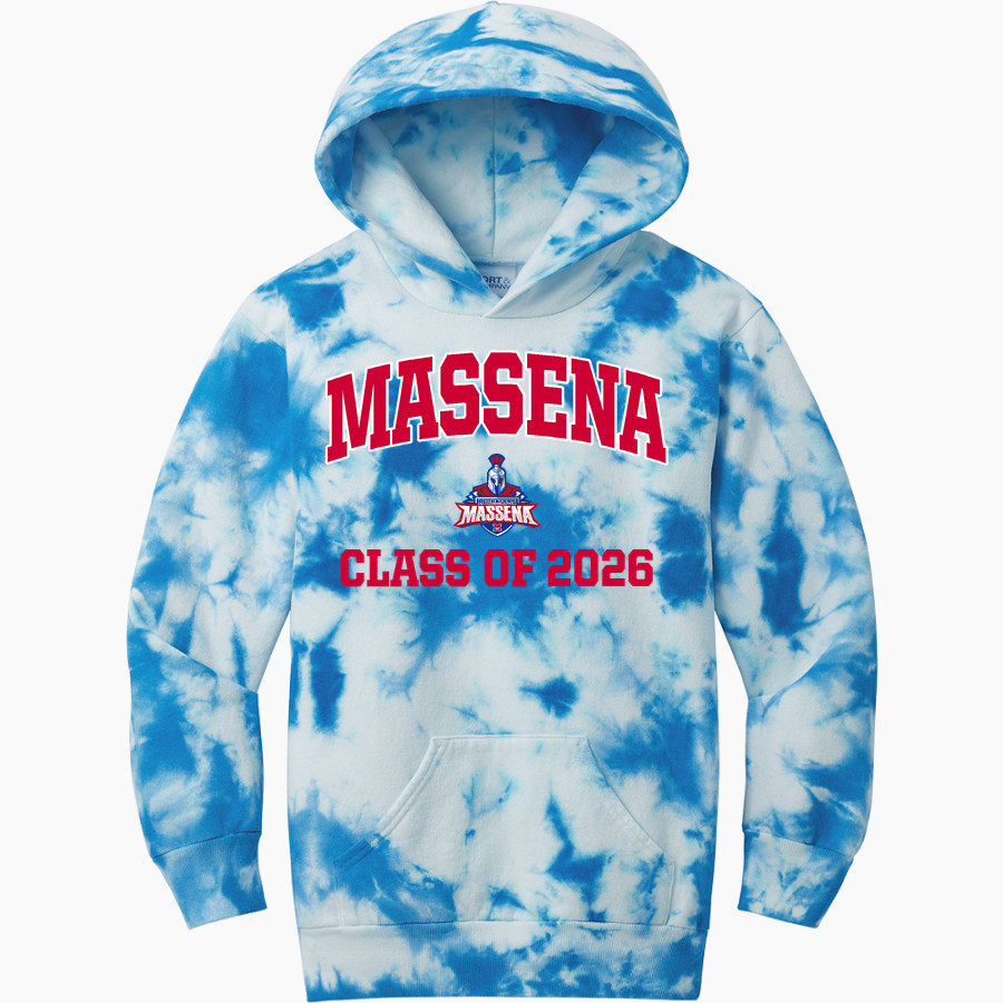 Massena Red Raiders <span class="pdp-name-mascot">Massena Raiders</span> Port & Company Youth Crystal Tie-Dye Pullover Hoodie