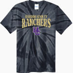 HARDING COUNTY HIGH SCHOOL RANCHERS Port & Company Men's Tie-Dye T-Shirt Front Thumbnail