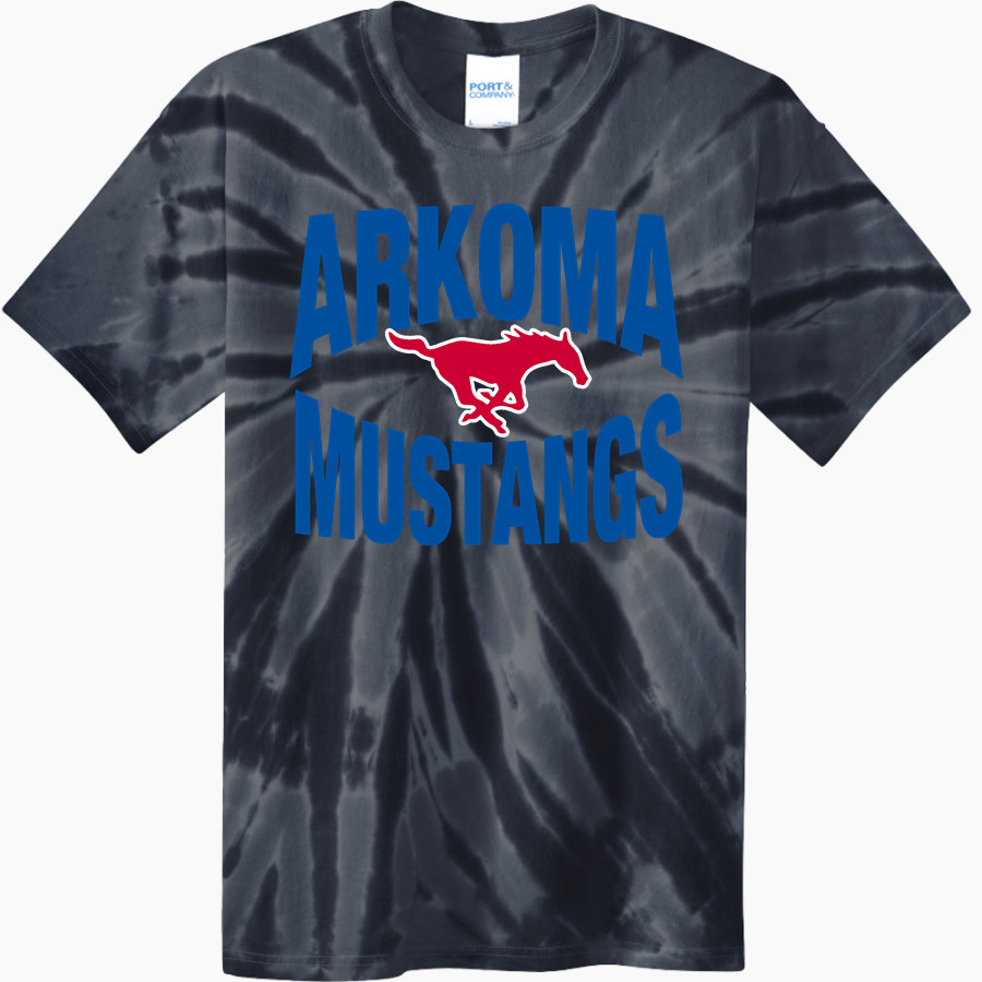 ARKOMA HIGH SCHOOL MUSTANGS <span class="pdp-name-mascot">ARKOMA MUSTANGS</span> Port & Company Men's Tie-Dye T-Shirt