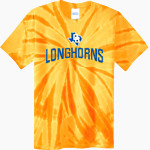 DIME BOX HIGH SCHOOL LONGHORNS Port & Company Men's Tie-Dye T-Shirt Front Thumbnail