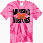 MUNISING HIGH SCHOOL MUSTANGS Port & Company Men's Tie-Dye T-Shirt Front Thumbnail