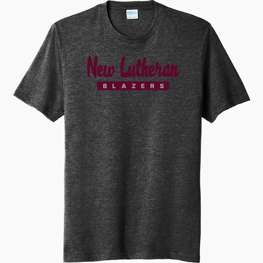 NEW Lutheran BLAZERS <span class="pdp-name-mascot">NORTHEASTERN WI LUTHERAN BLAZERS</span> Port & Company Men's Tri-Blend Short Sleeve T-Shirt