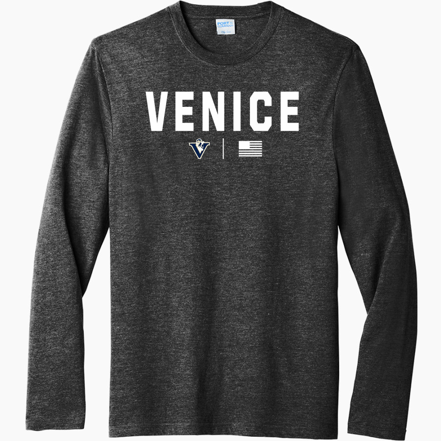 VENICE HIGH SCHOOL GONDOLIERS <span class="pdp-name-mascot">VENICE GONDOLIERS</span> Port & Company Men's Tri-Blend Long Sleeve T-Shirt
