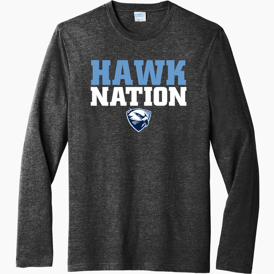 Hamilton Heights Hawks <span class="pdp-name-mascot">Hamilton Heights Christian Academy Hawks</span> Port & Company Men's Tri-Blend Long Sleeve T-Shirt