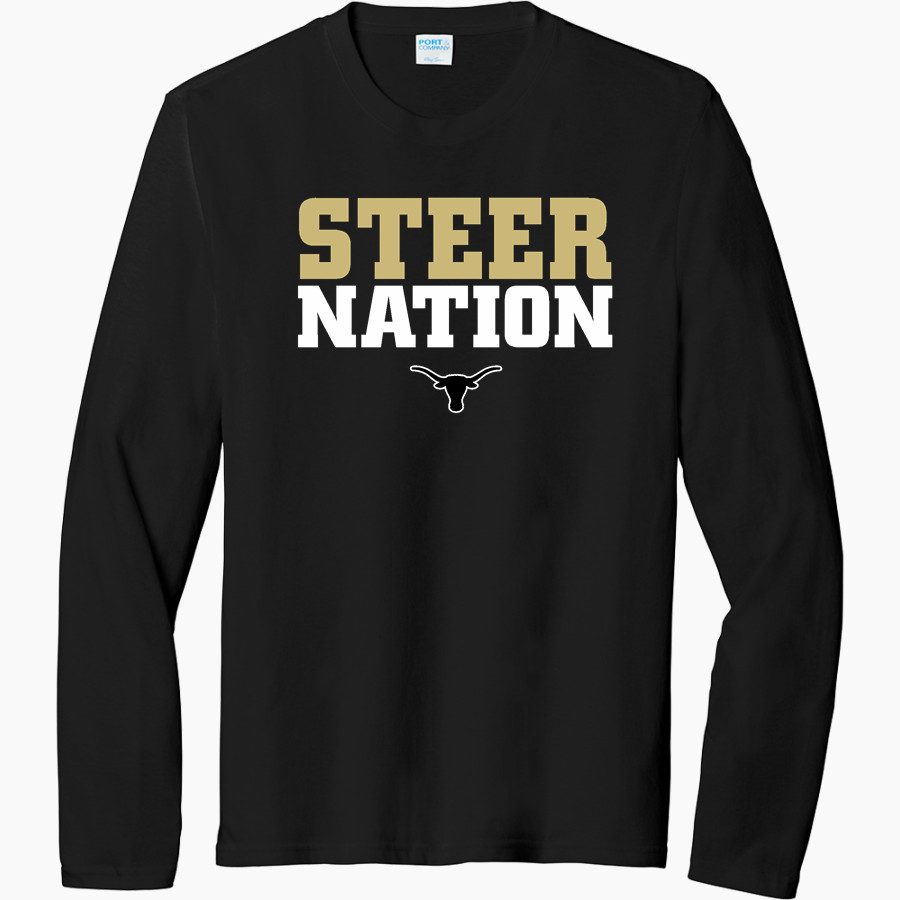 BIG SPRING HIGH SCHOOL STEERS <span class="pdp-name-mascot">BIG SPRING STEERS</span> Port & Company Men's Tri-Blend Long Sleeve T-Shirt