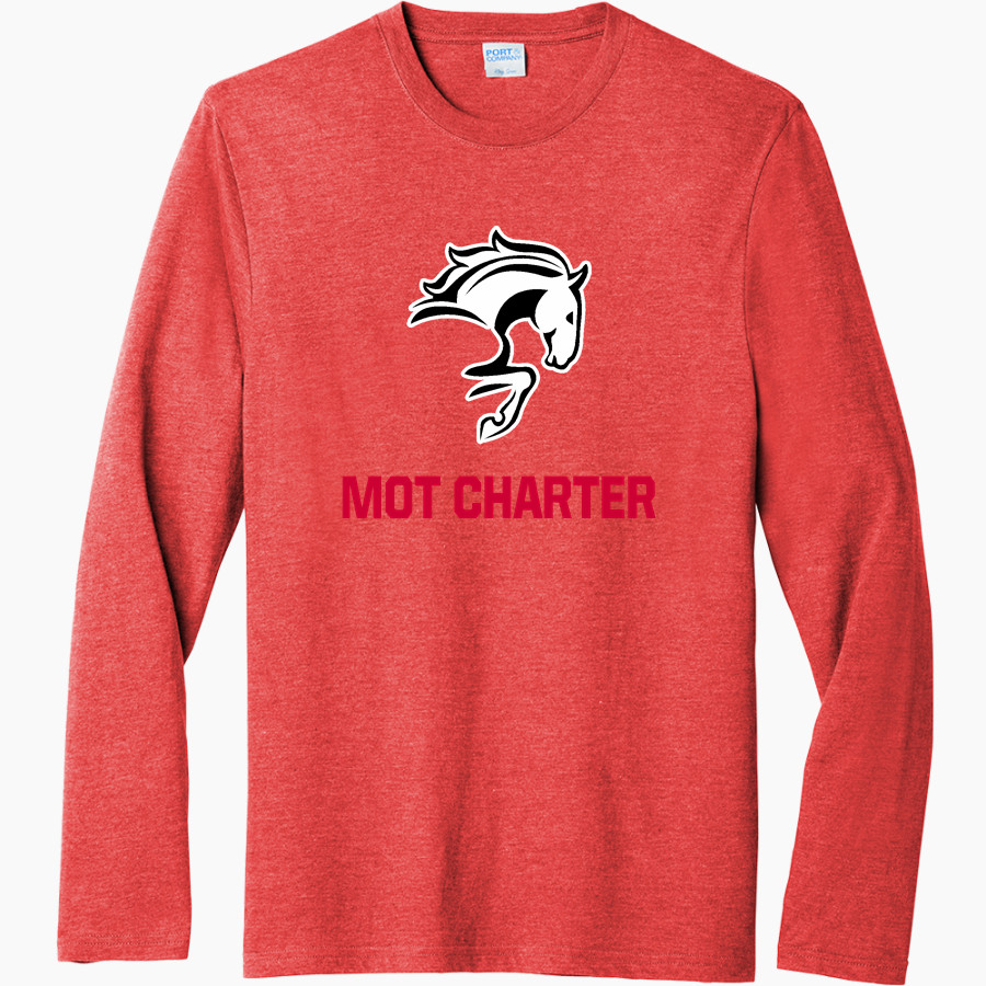 MOT Charter Mustangs Port & Company Men's Tri-Blend Long Sleeve T-Shirt