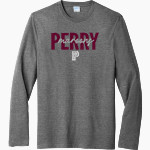PERRY HIGH SCHOOL MAROONS <span class="pdp-name-mascot">PERRY MAROONS</span> Port & Company Men's Tri-Blend Long Sleeve T-Shirt Front Thumbnail