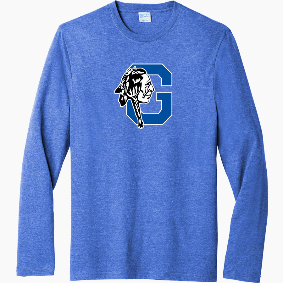 Glenpool Warriors <span class="pdp-name-mascot">Glenpool Public Schools Warriors</span> Port & Company Men's Tri-Blend Long Sleeve T-Shirt