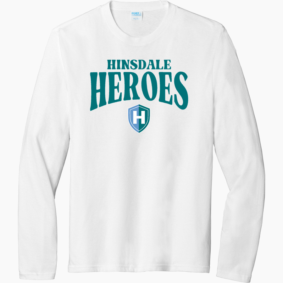 Hinsdale Heroes Port & Company Men's Tri-Blend Long Sleeve T-Shirt