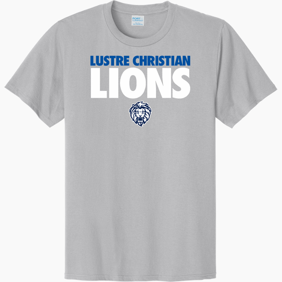 LUSTRE CHRISTIAN HIGH SCHOOL LIONS <span class="pdp-name-mascot">LUSTRE CHRISTIAN LIONS</span> Port & Company CVC Tee