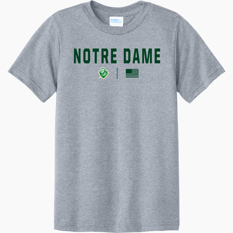 NOTRE DAME HIGH SCHOOL GREEN KNIGHTS <span class="pdp-name-mascot">NOTRE DAME GREEN KNIGHTS</span> Port & Company Youth CVC Tee