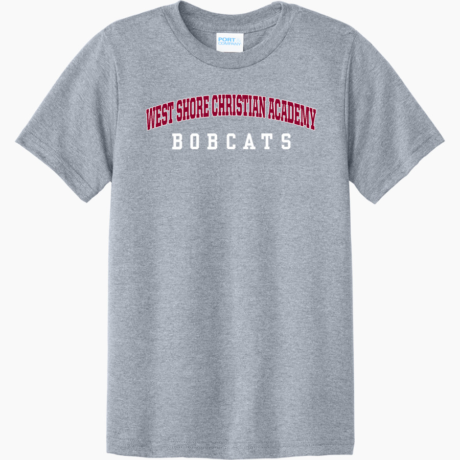 West Shore Christian Academy Bobcats <span class="pdp-name-mascot">West Shore Christian Academy Bobcats</span> Port & Company Youth CVC Tee