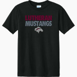 LUTHERAN HIGH SCHOOL MUSTANGS Port & Company Youth CVC Tee Front Thumbnail