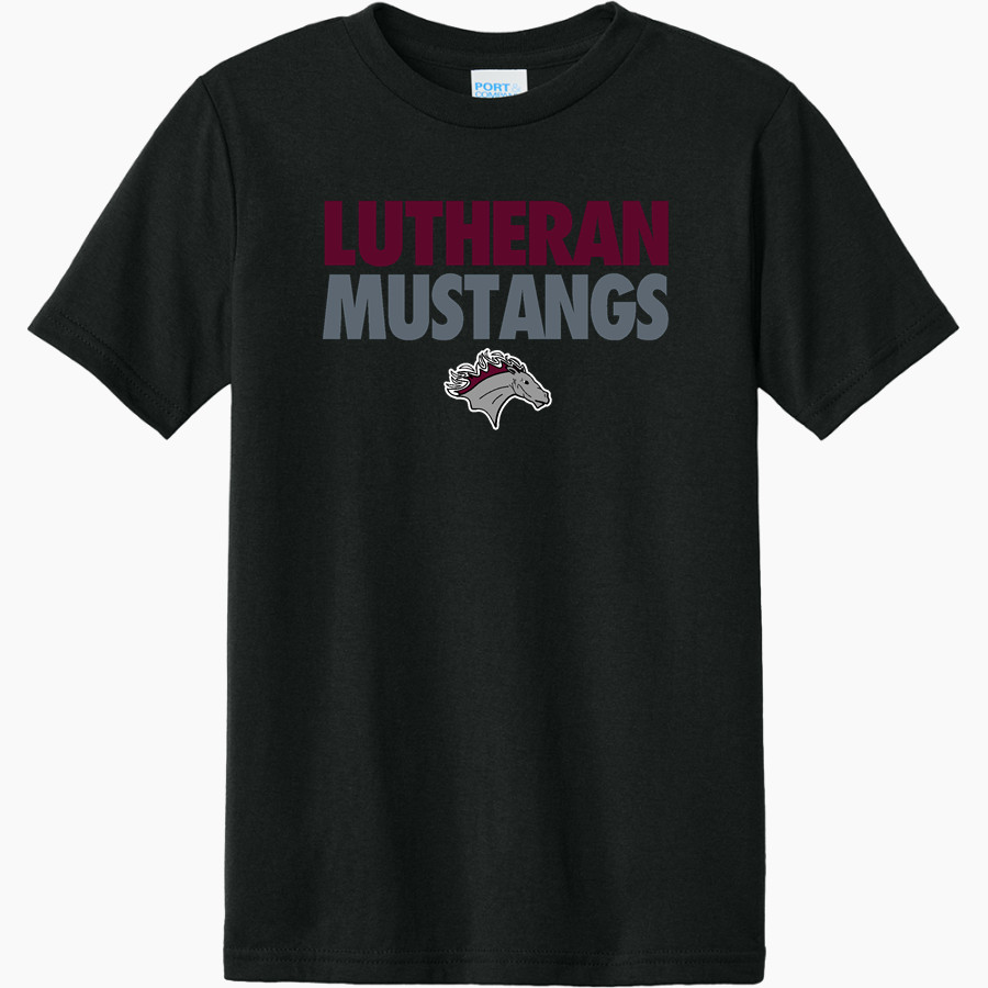 LUTHERAN HIGH SCHOOL MUSTANGS Port & Company Youth CVC Tee