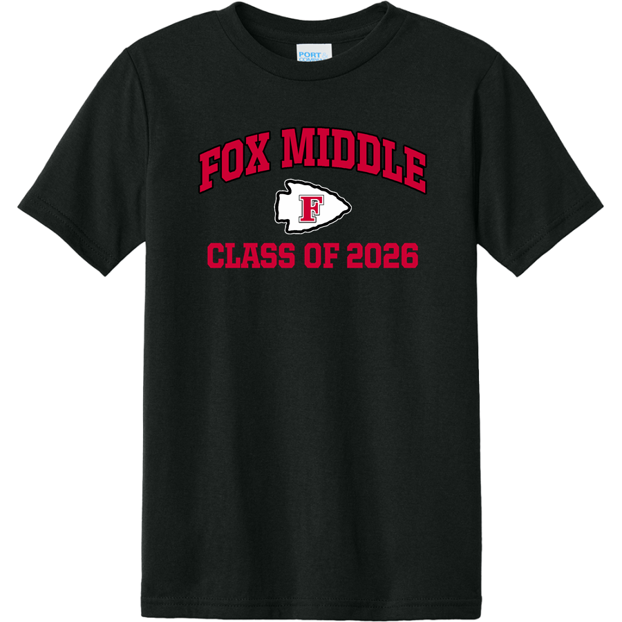 Fox Middle School Fox <span class="pdp-name-mascot">Fox Middle School Braves</span> Port & Company Youth CVC Tee