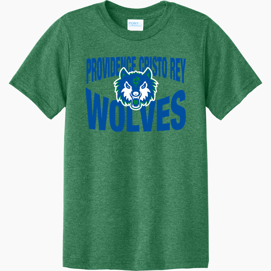PCRHS Wolves Official Sideline Store <span class="pdp-name-mascot">PROVIDENCE CRISTO REY WOLVES</span> Port & Company Youth CVC Tee