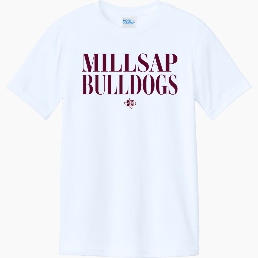 MILLSAP HIGH SCHOOL BULLDOGS <span class="pdp-name-mascot">MILLSAP BULLDOGS</span> Port & Company Youth CVC Tee