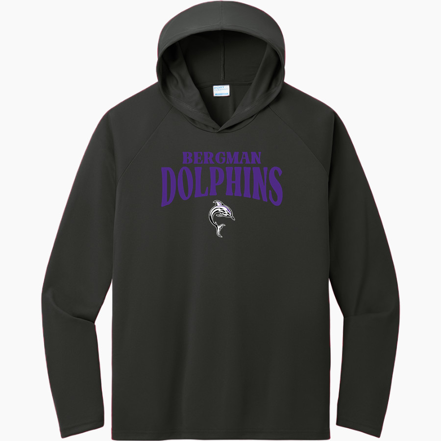 Bergman Dolphins <span class="pdp-name-mascot">Frank V. Bergman Elementary Dolphins</span> Port & Company Men's Performance Pullover Hooded Tee