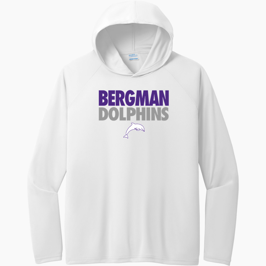 Bergman Dolphins Port & Company Men's Performance Pullover Hooded Tee