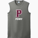 PERRY HIGH SCHOOL MAROONS Port & Company Men's Performance Sleeveless Tee Front Thumbnail