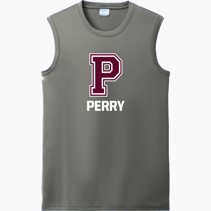 PERRY HIGH SCHOOL MAROONS Port & Company Men's Performance Sleeveless Tee