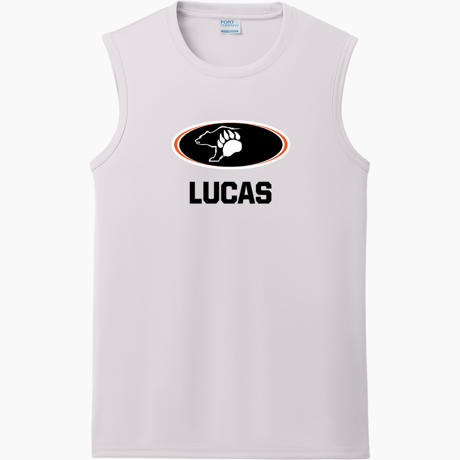 LUCAS HIGH SCHOOL CUBS <span class="pdp-name-mascot">LUCAS CUBS</span> Port & Company Men's Performance Sleeveless Tee